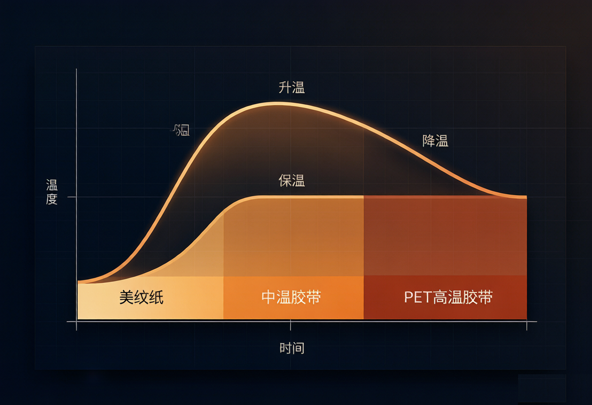 汽车涂装烘烤工艺温度曲线与遮蔽带耐温匹配